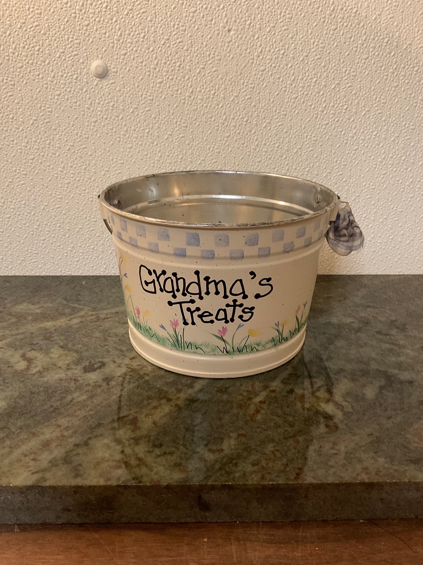 Metal Bucket Hand Painted “Grandmas Treats”