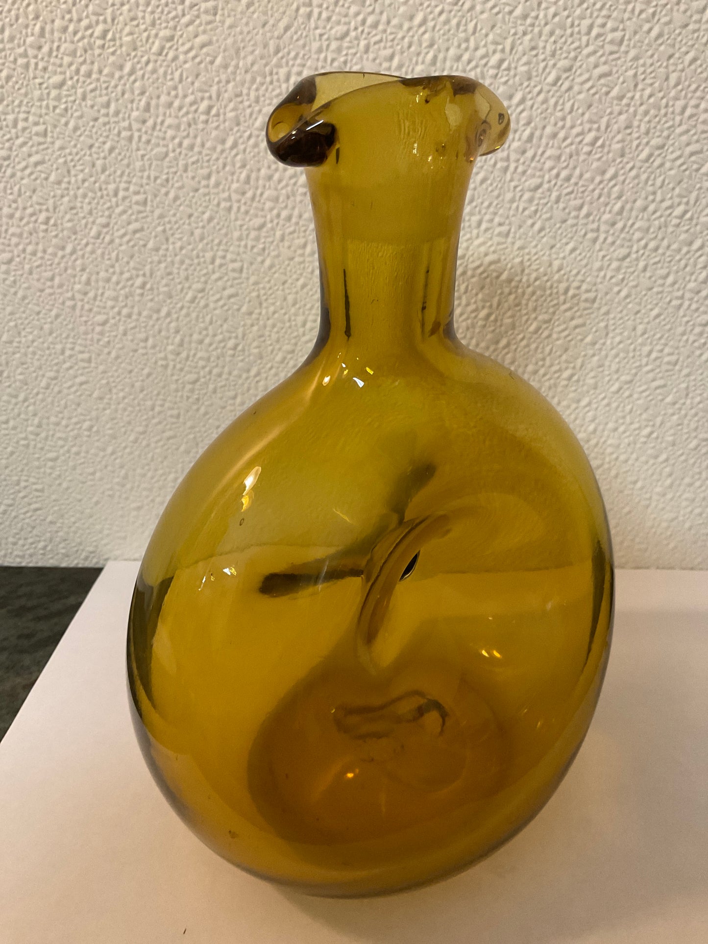 Glass Pinched Decanter in Amber