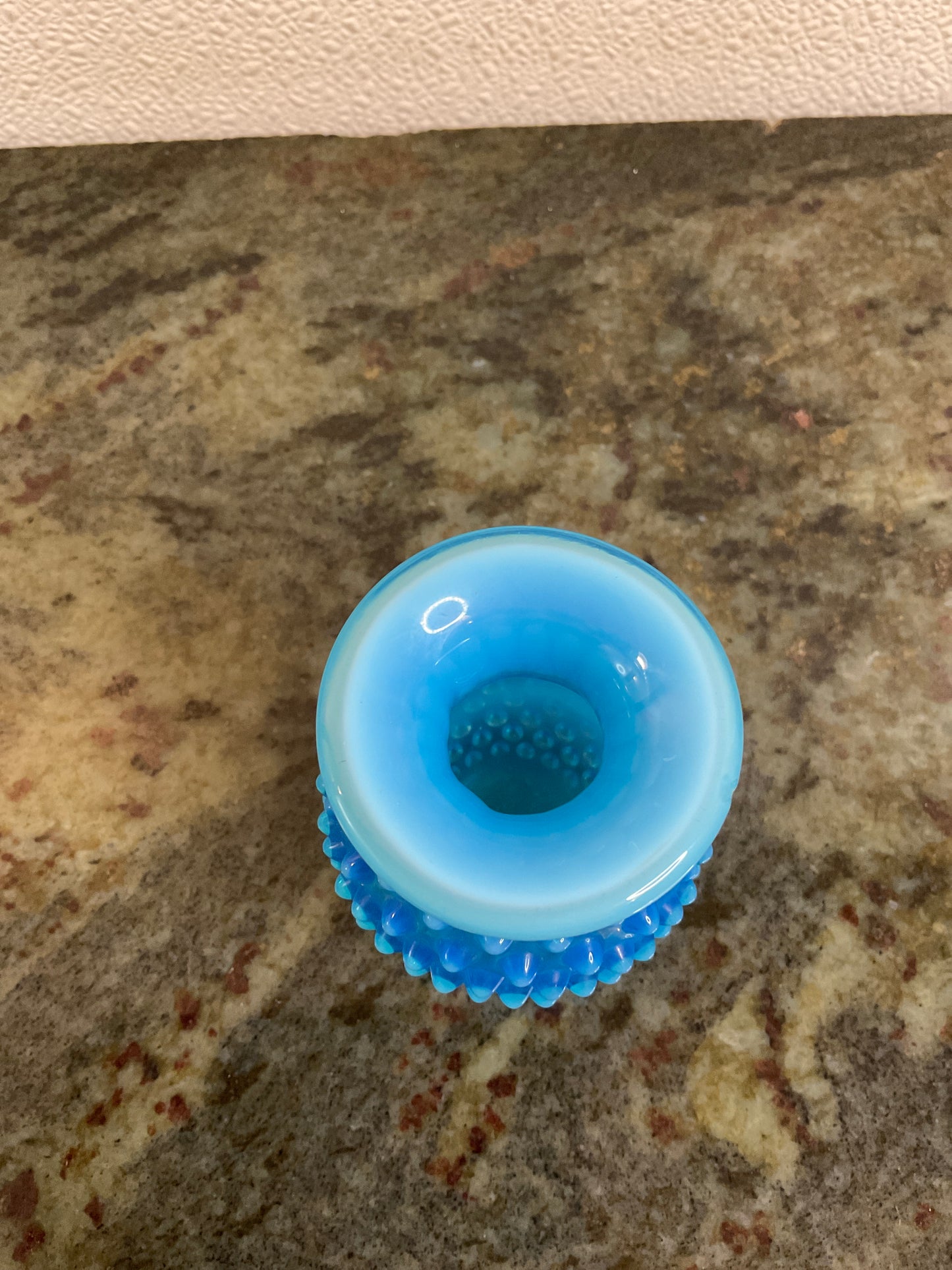 Fenton Blue Hobnail Glass Bud Vase