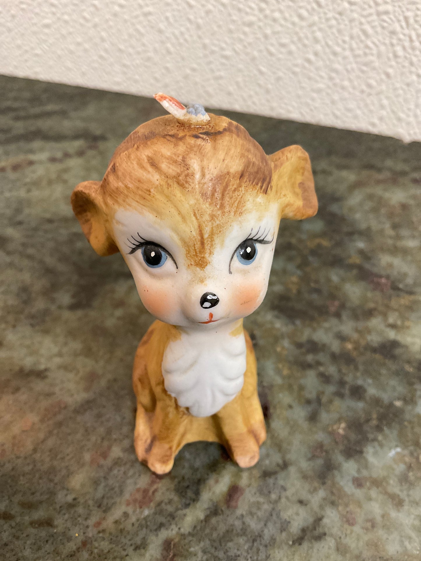 Bisque Hand PaintedFawn w/Dragon Fly