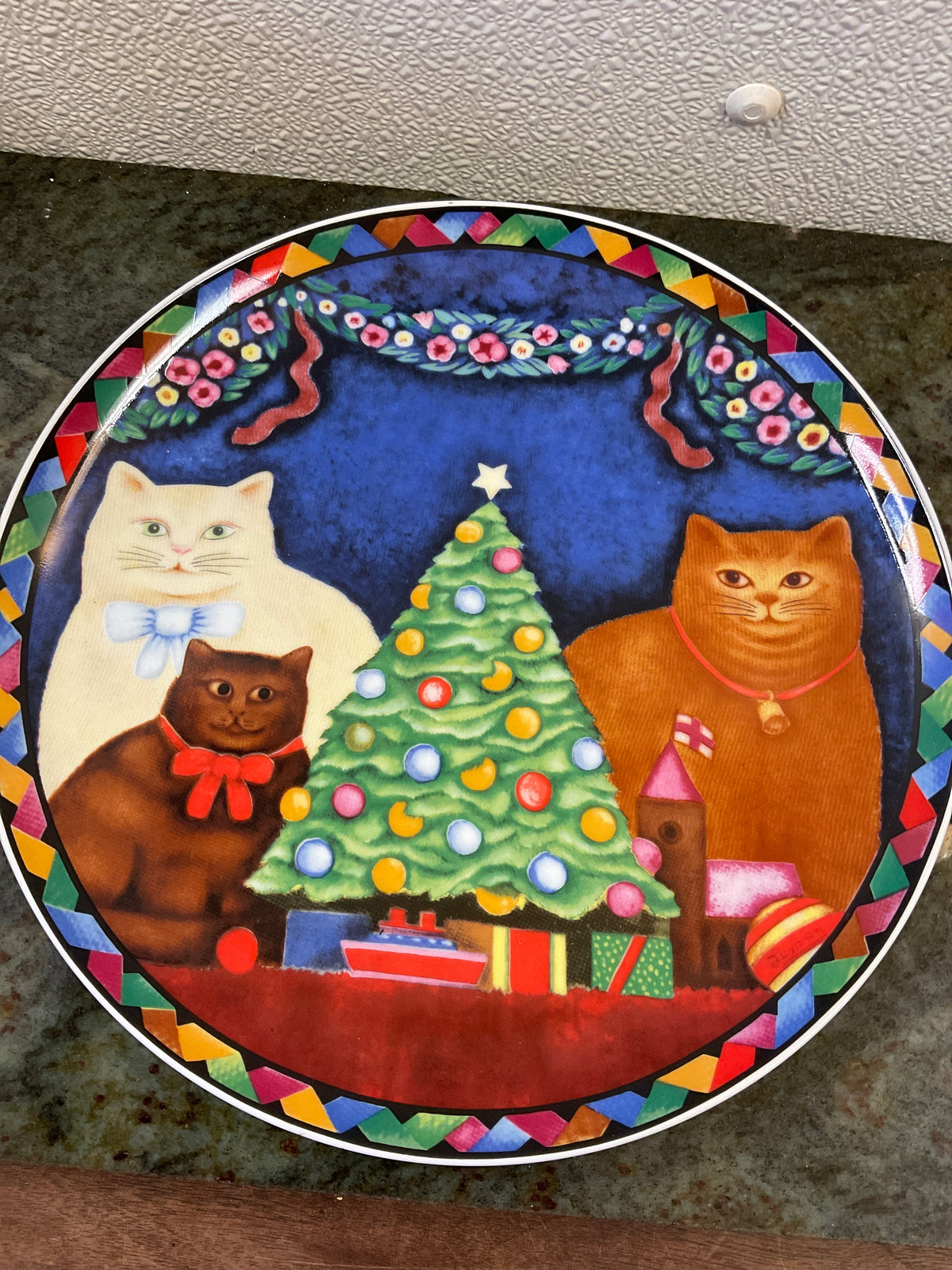 Christmas Cat Plate