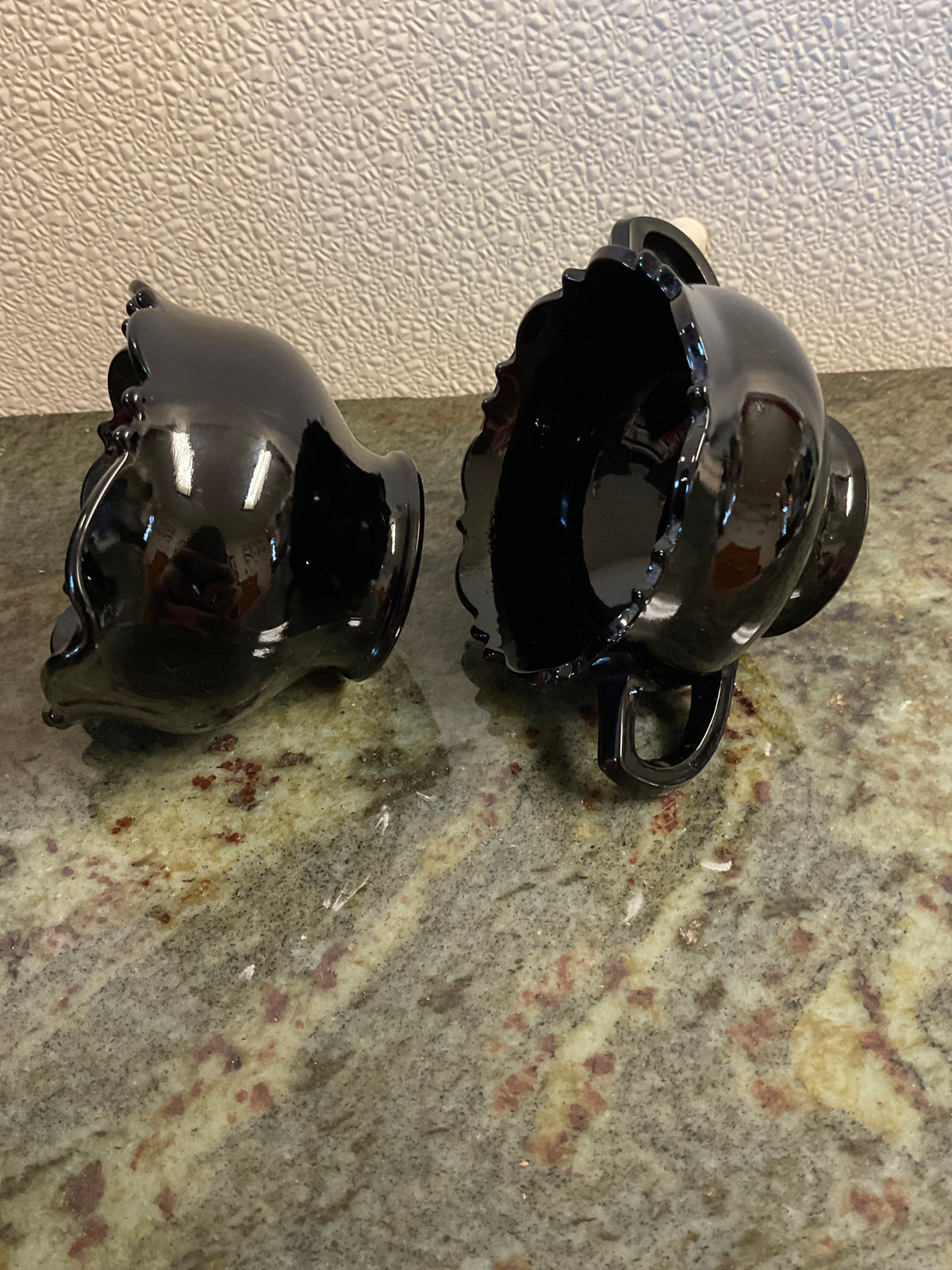 Vintage L.G Smith Black Cream And Sugar Set
