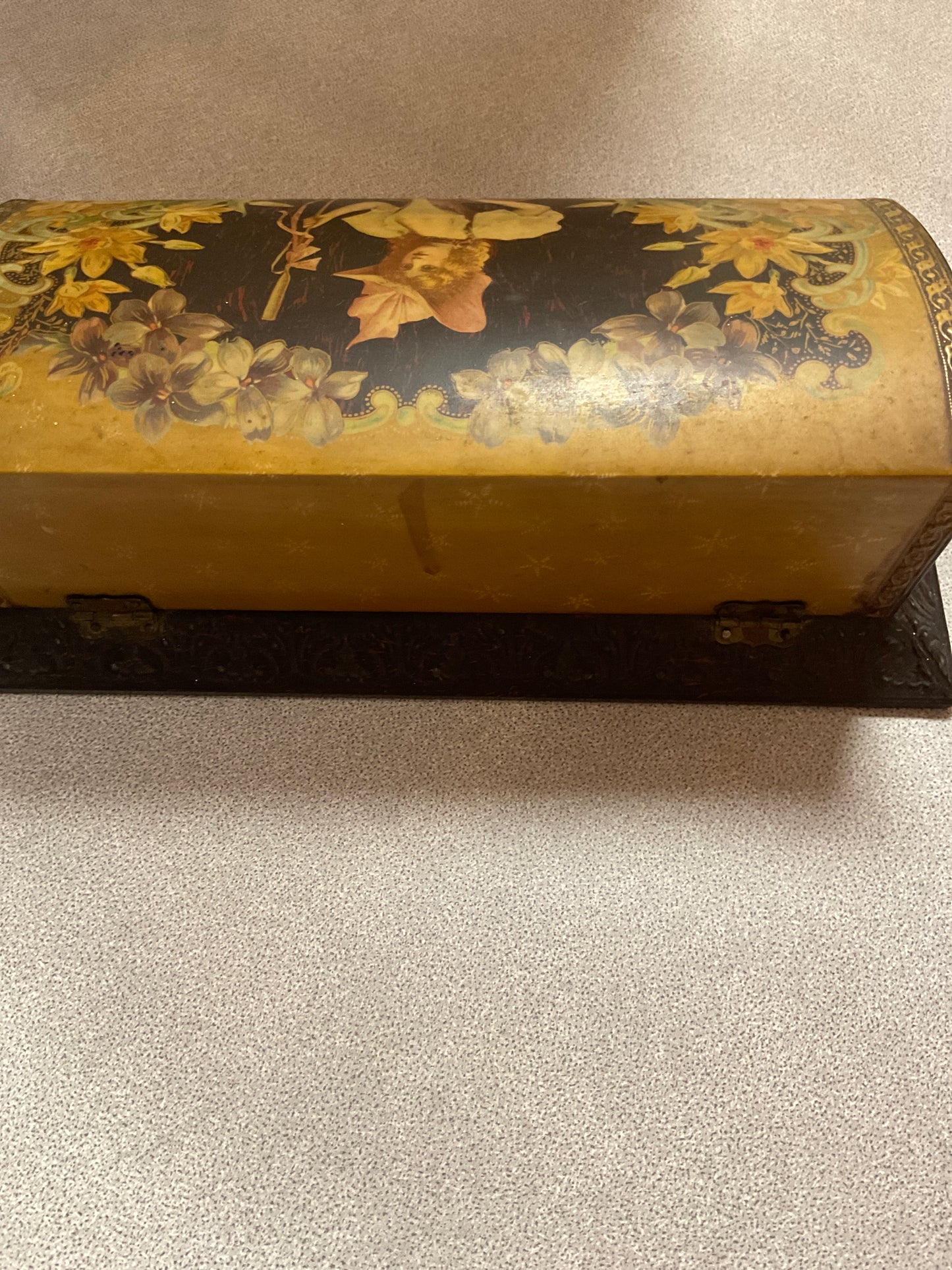 Antique Victorian Tin Vanity Box