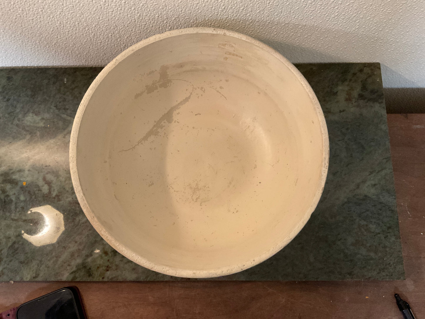 Antique Primitive Stoneware Pottery Bowl