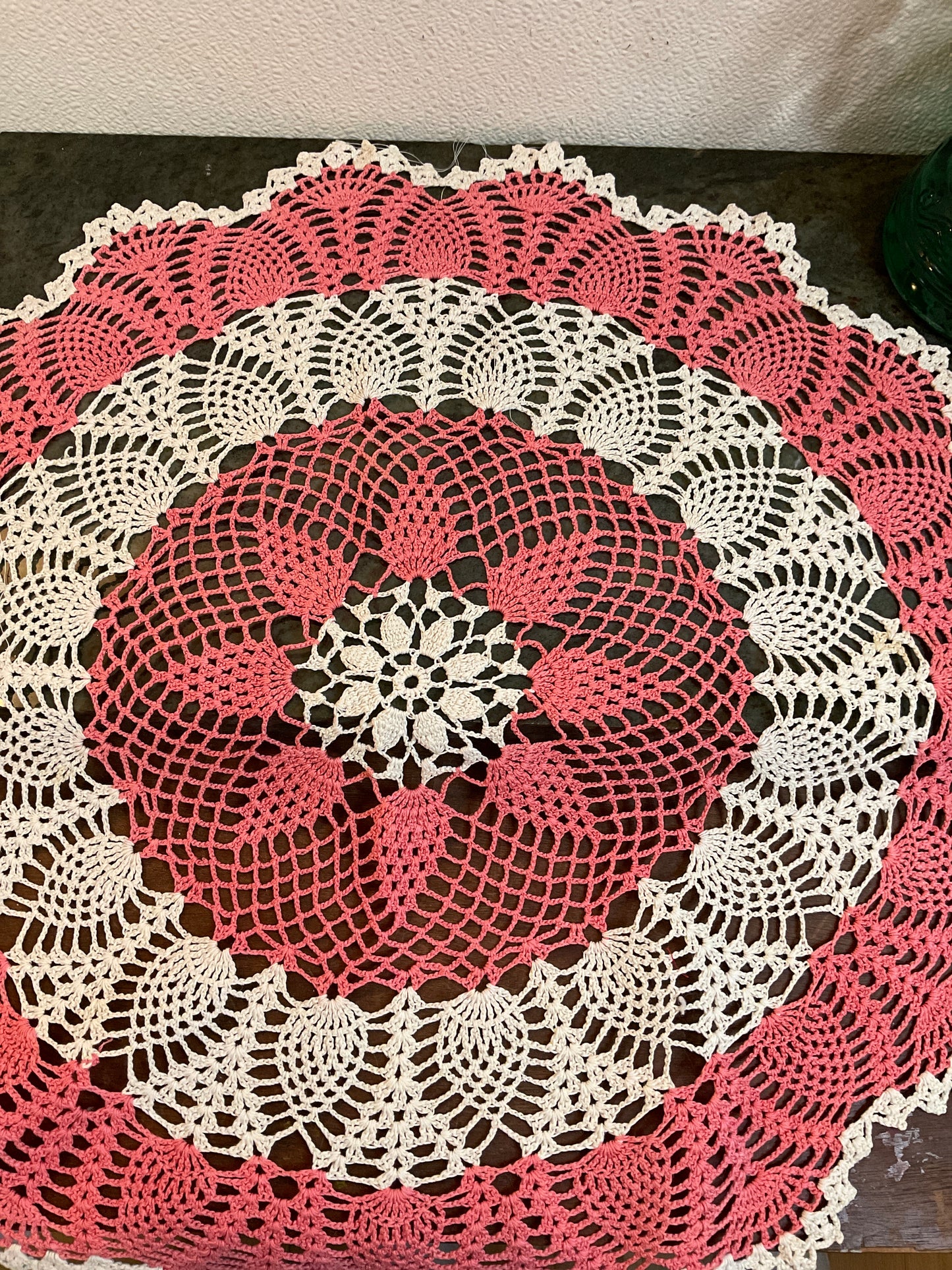 Vintage 23” Crocheted Doily