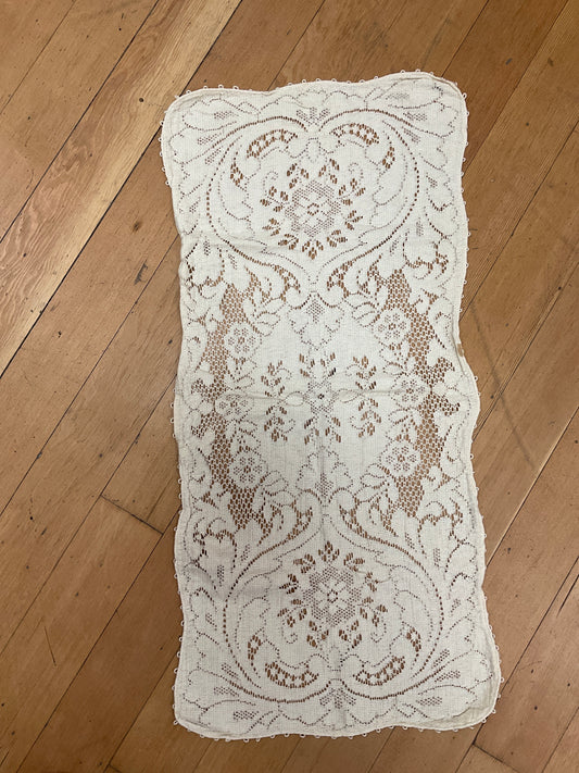 Antique Lace Runner. 30”x 14”