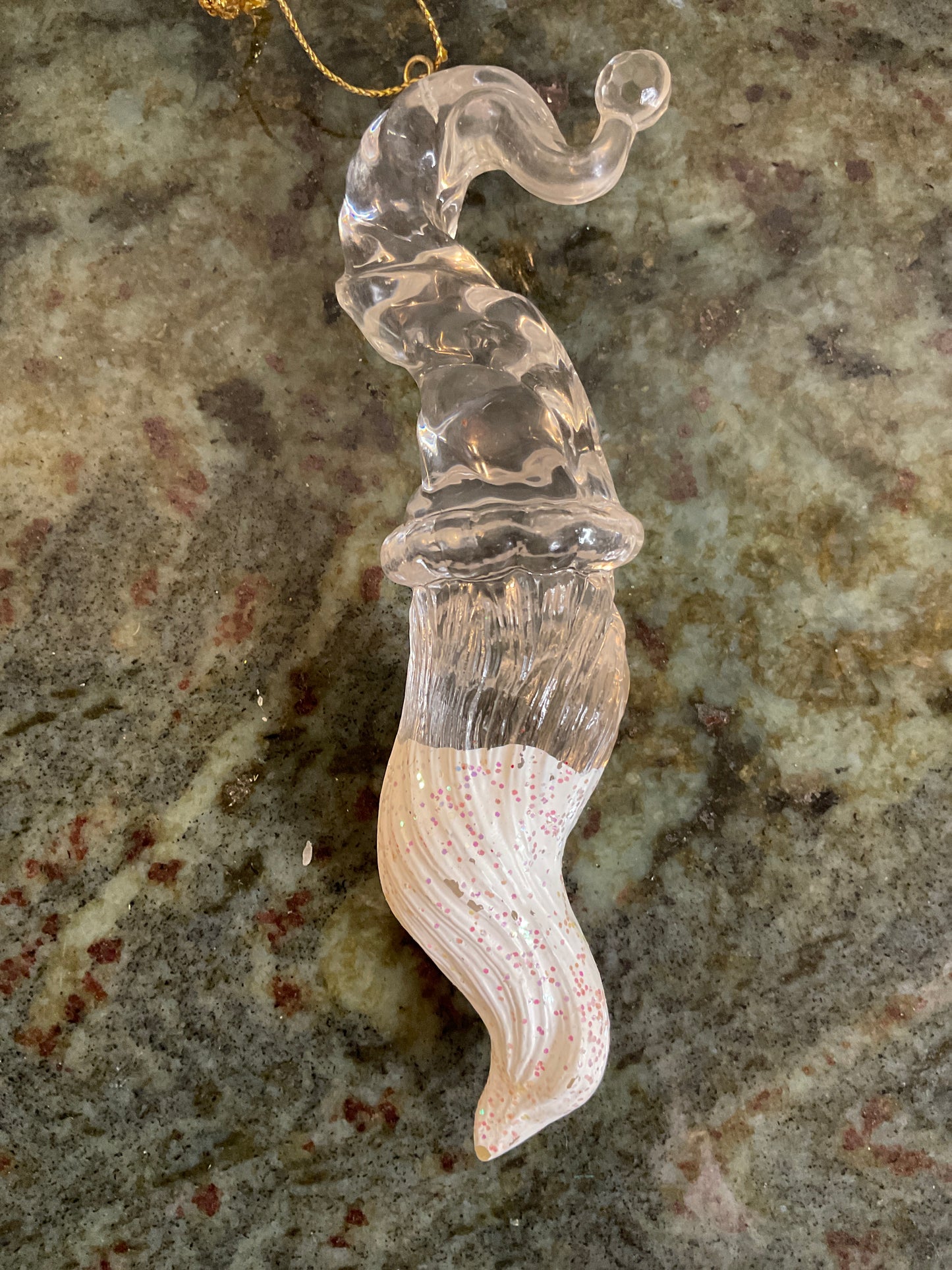 Glass Santa Ornament