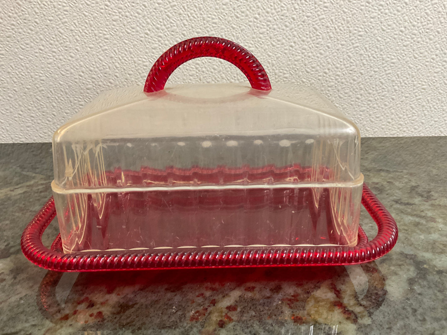 Vtg Plasmetl Plastic Covered Butter Dish