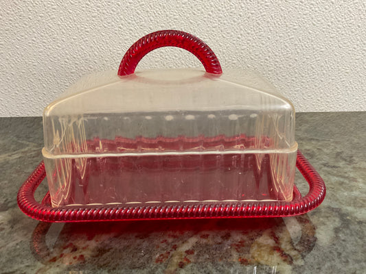 Vtg Plasmetl Plastic Covered Butter Dish