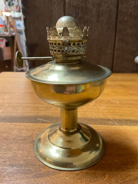 Vtg Mini Brass Oil Lamp w/ no Chimney