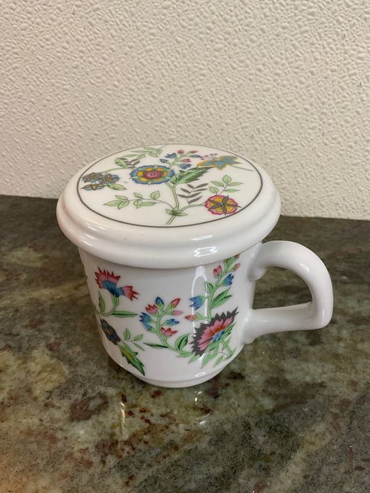 Vintage Mug/Lid/Coaster Tea/Coffee Set