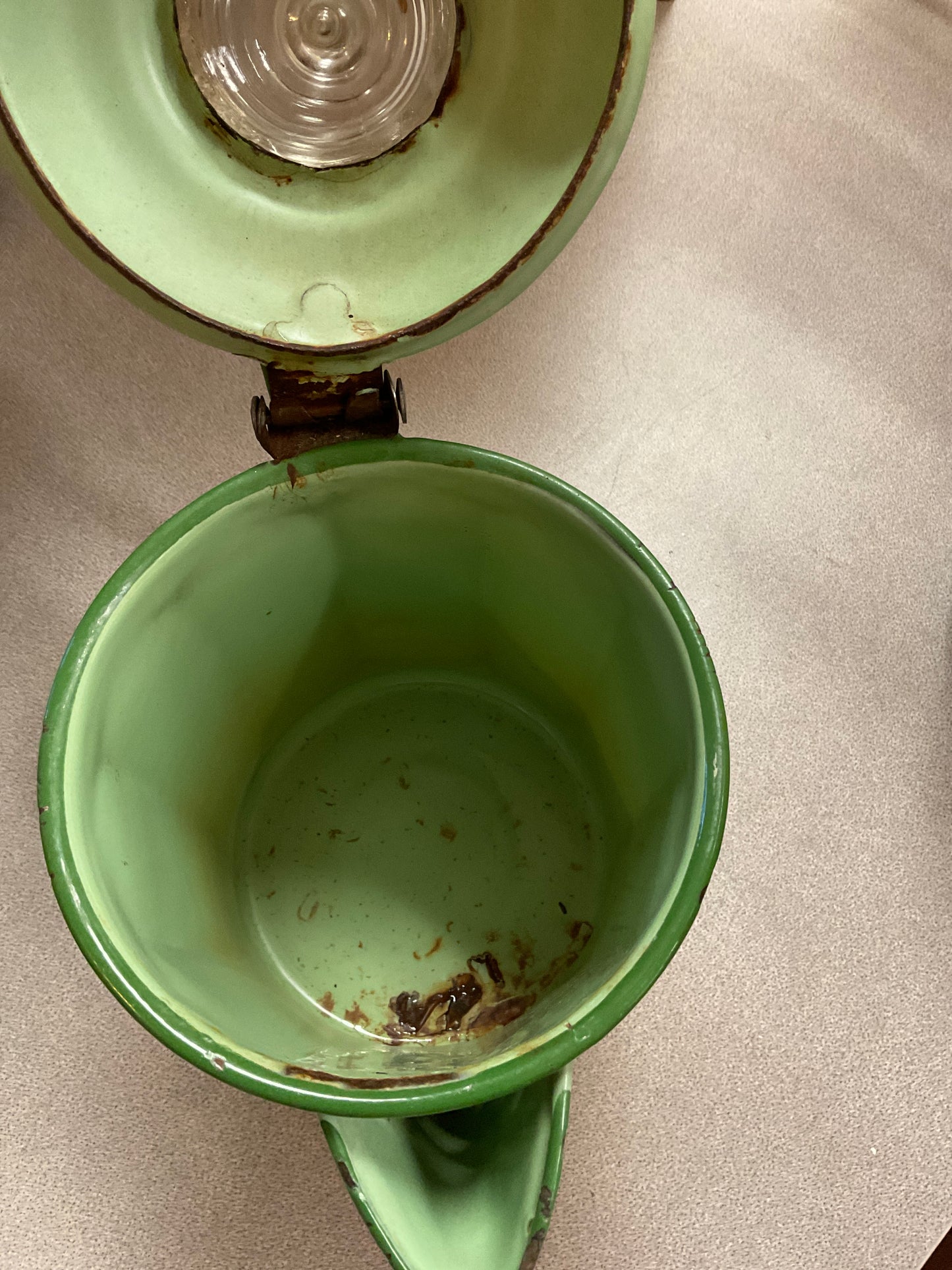 Jadeite Green Enamelware Coffee Pot