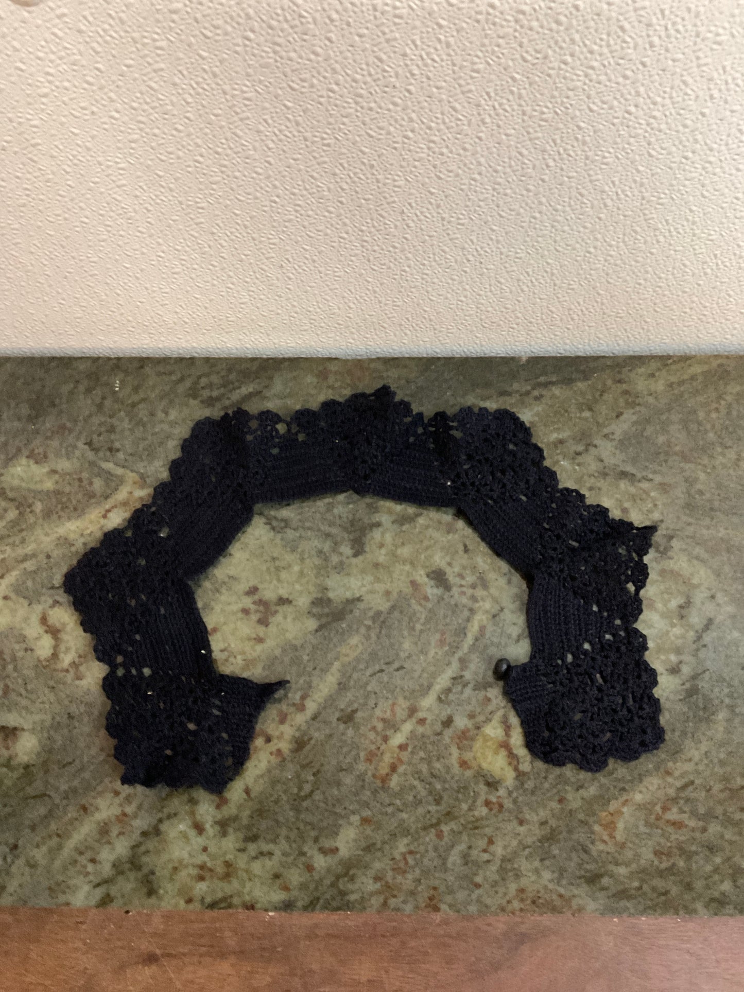 Victorian Style Black Crochet Collar