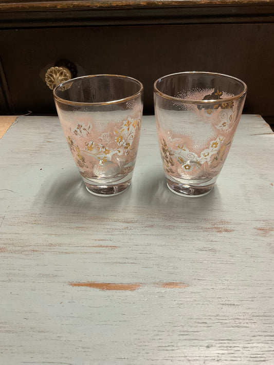 Libbey Pink & Gold Dutchess Tumblers Set of 2