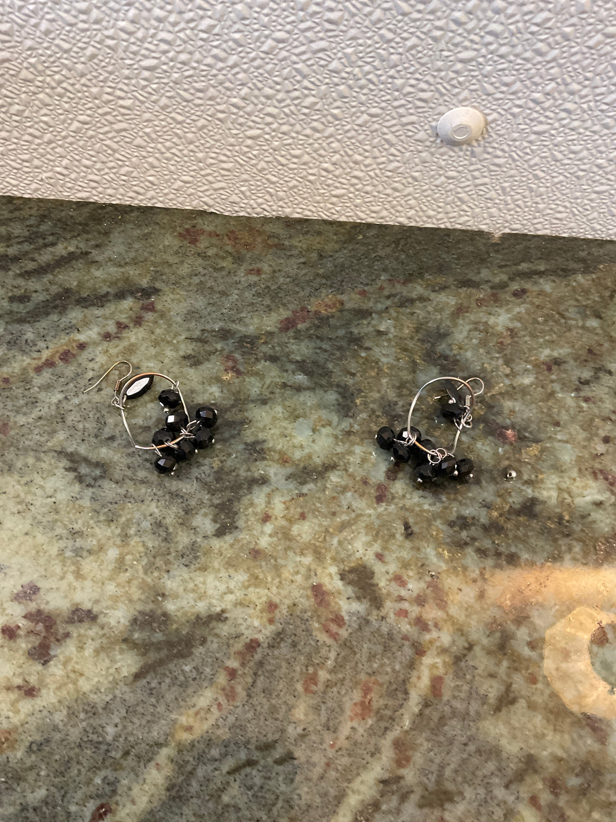 Dangle Black Beaded Earrings