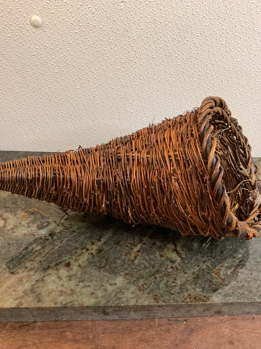 Wicker Twig Basket Horn Decoration