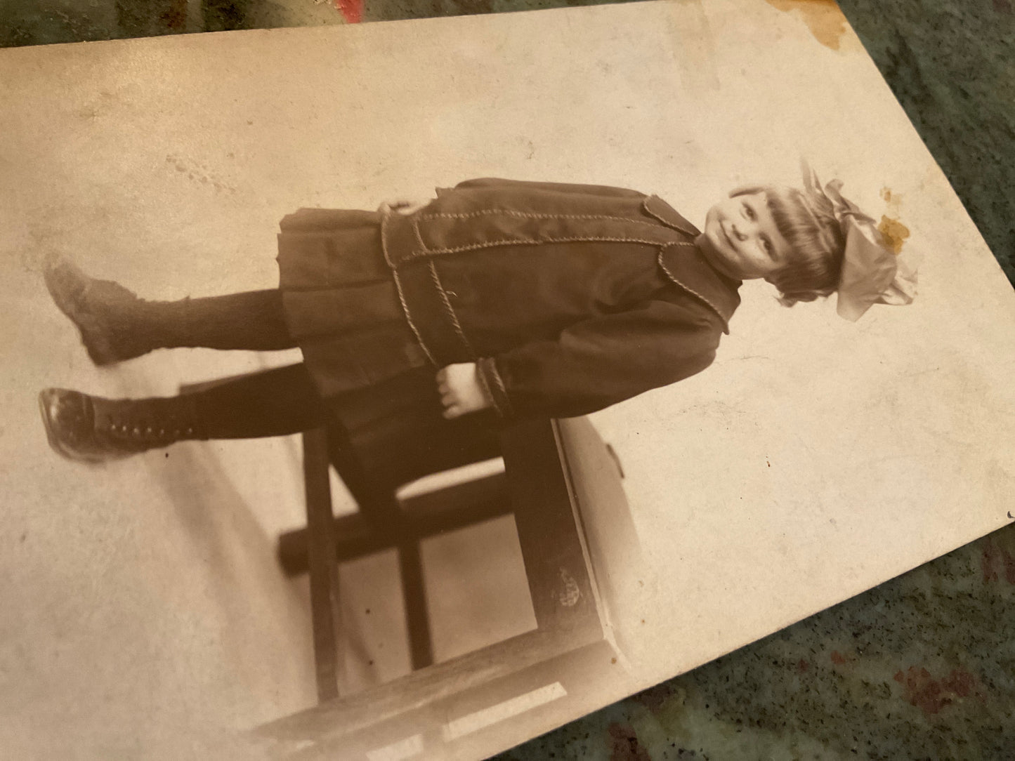 Antique Portrait Young Child 1900 Fashion