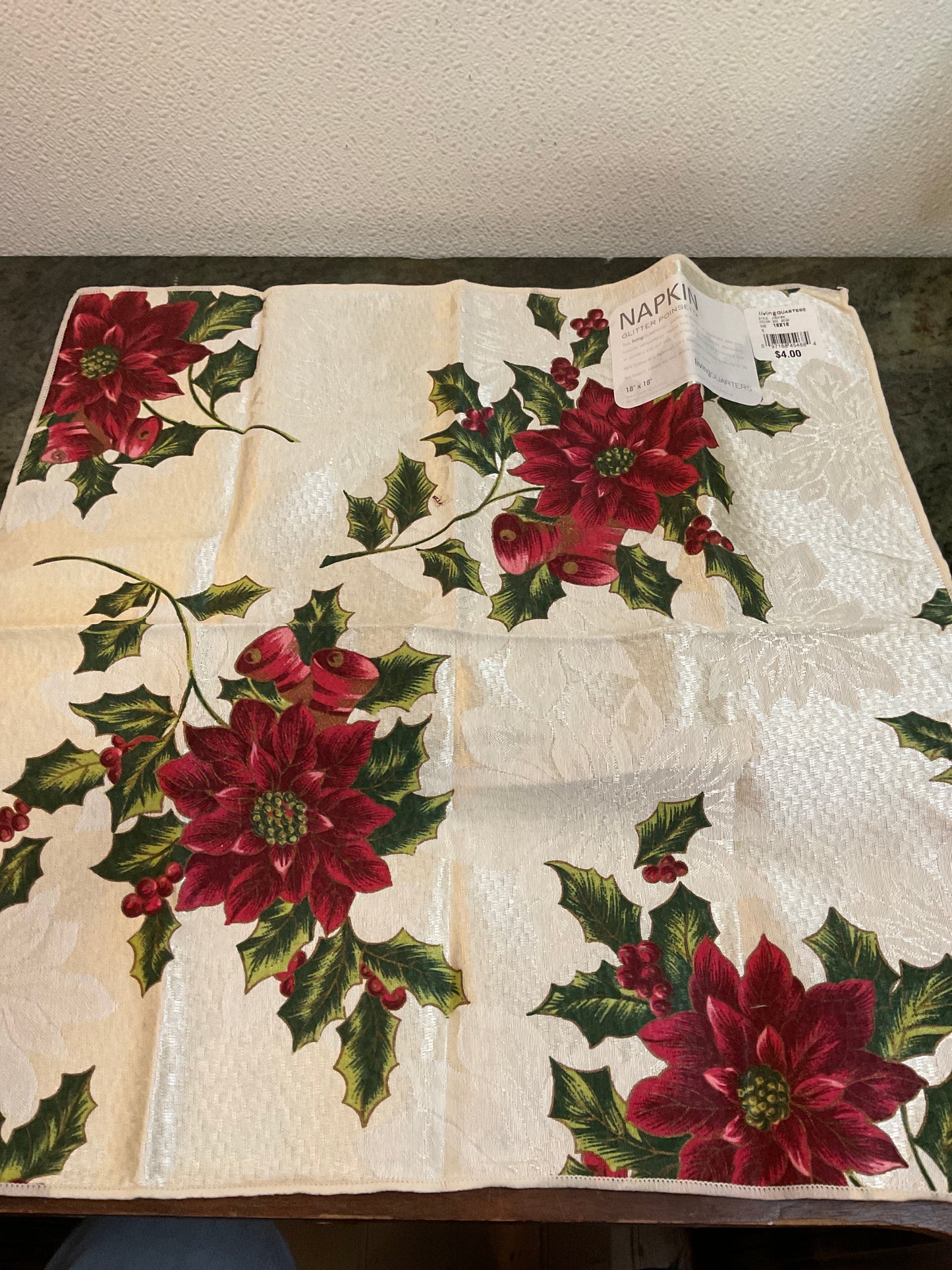 Glitter Poinsettia Napkin