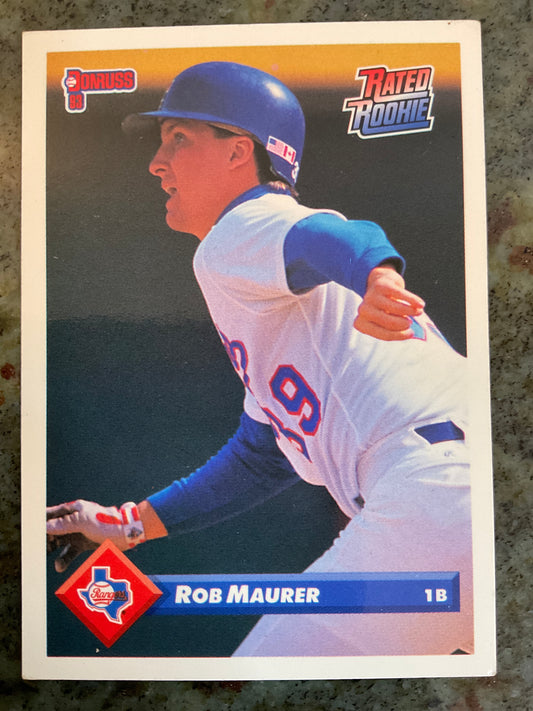 1993 Donruss Rob Maurer Rated Rookie Baseball Card