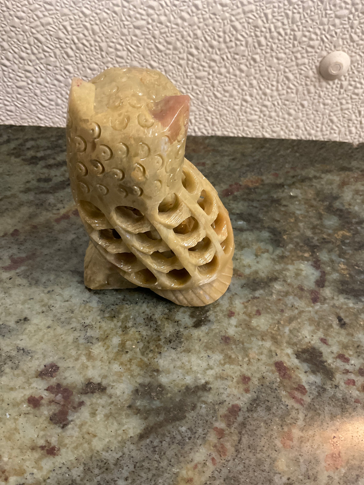 Soapstone Carved Owl inside another Owl