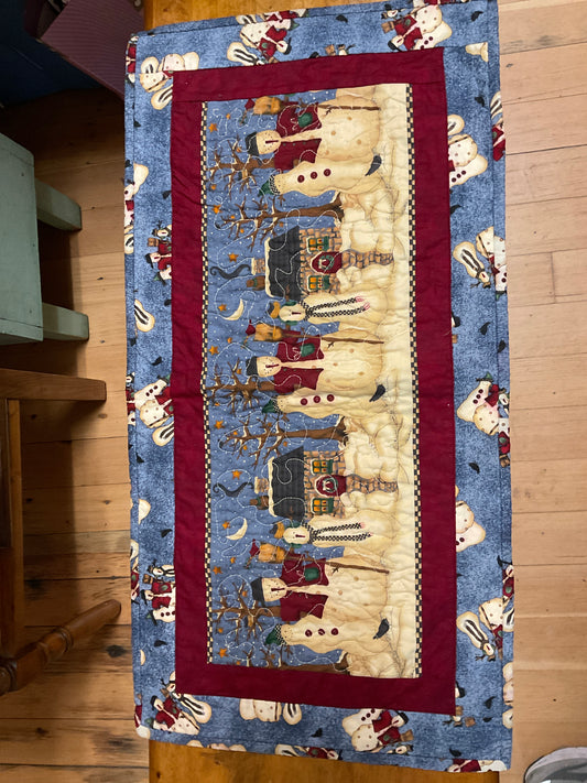 Snowman Family Quilted Table Runner