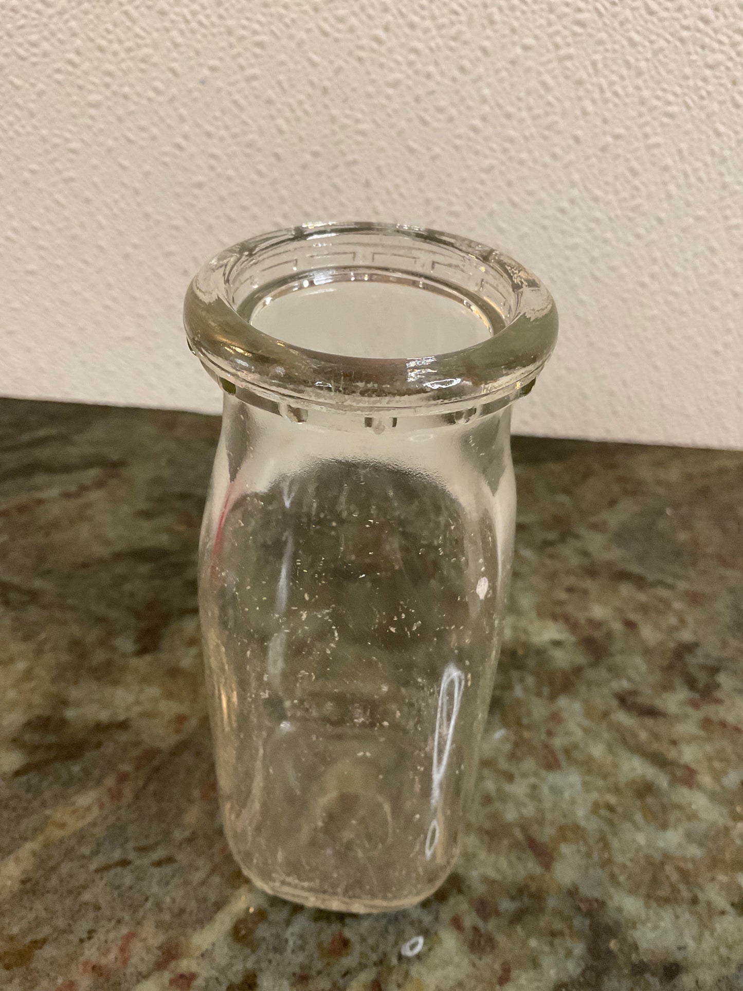 Vintage Half-Pint Clear Glass Milk Bottle