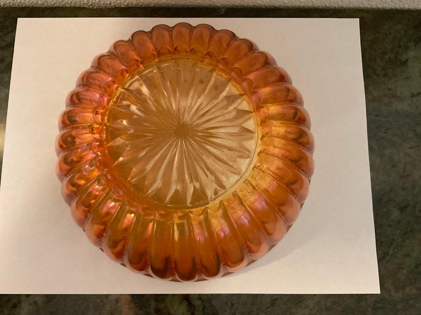 Vintage Carnival Glass Marigold Orange Bowl