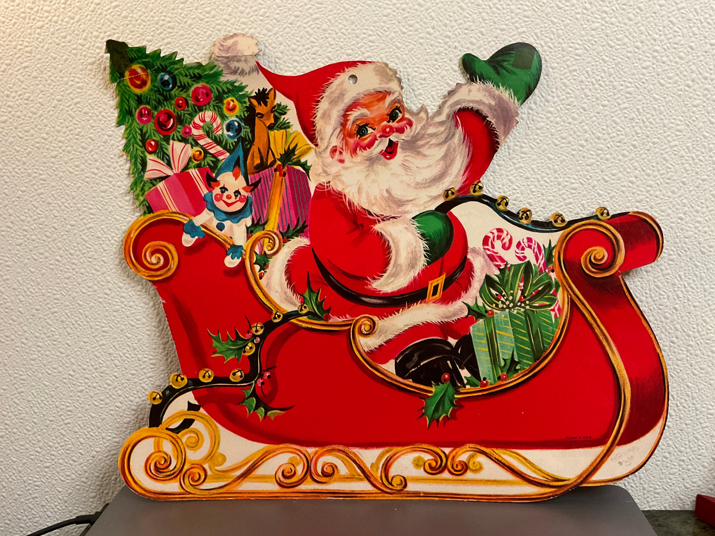 Vintage Santa and Sleigh Poster