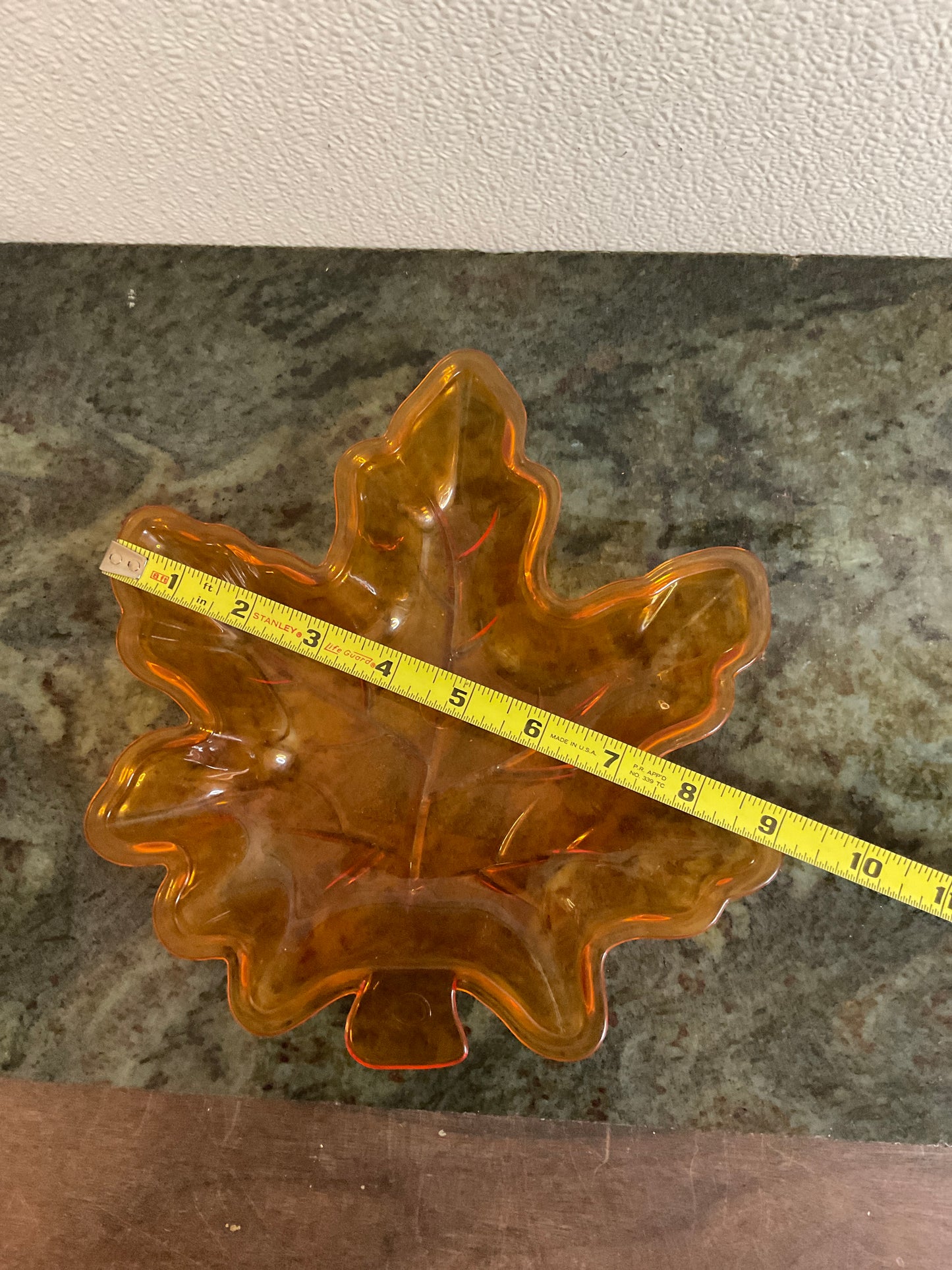 Orange Leaf Plastic Candy Dish
