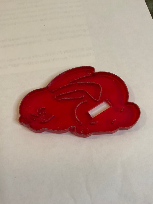 Red Plastic Bunny Cookie Cutter