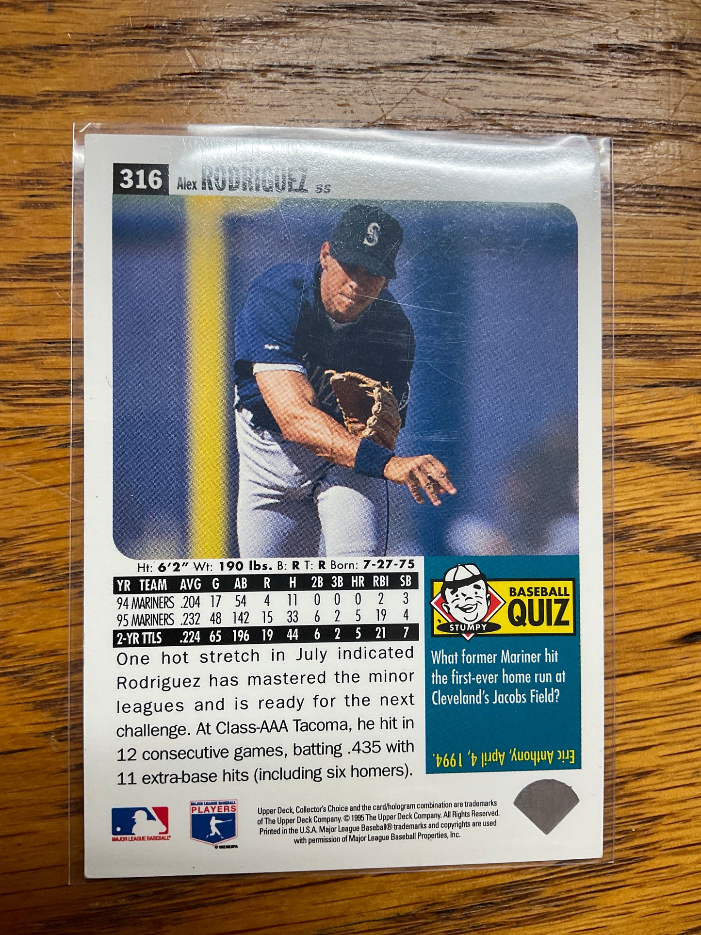 Baseball Card Alex Rodriguez