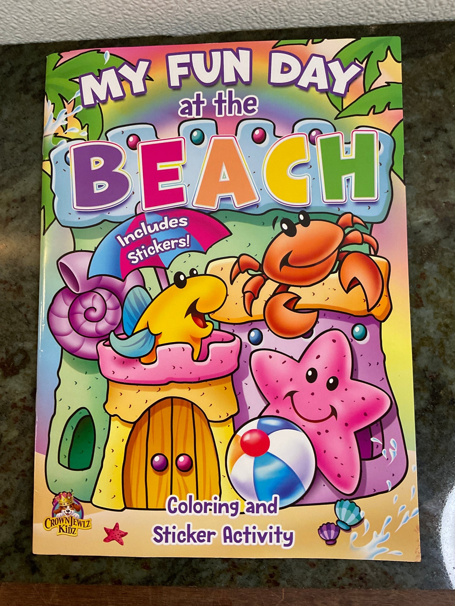 My Fun Day at the beach Coloring and Sticker Activity