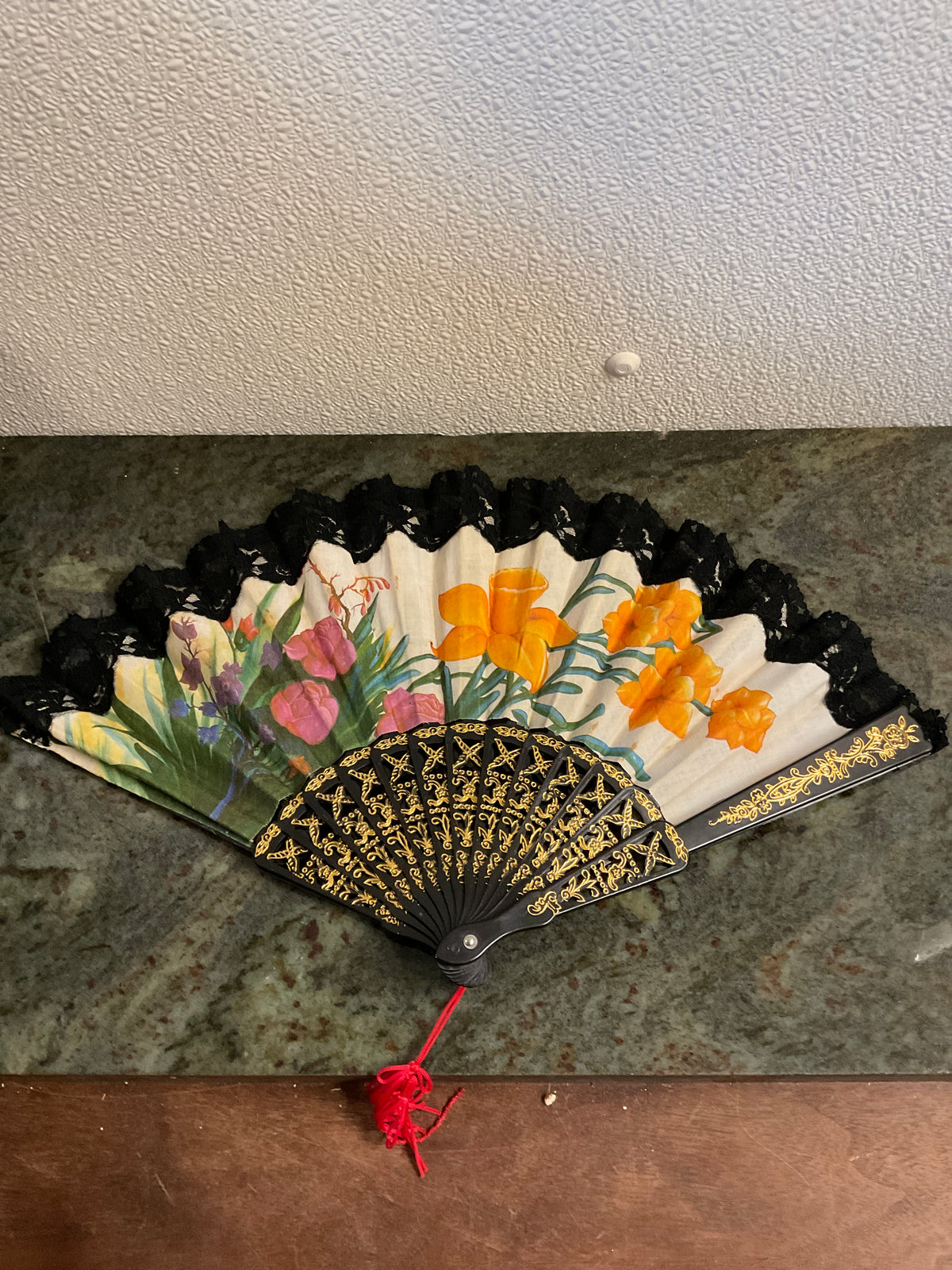 Vintage Floral Folding Hand Fan
