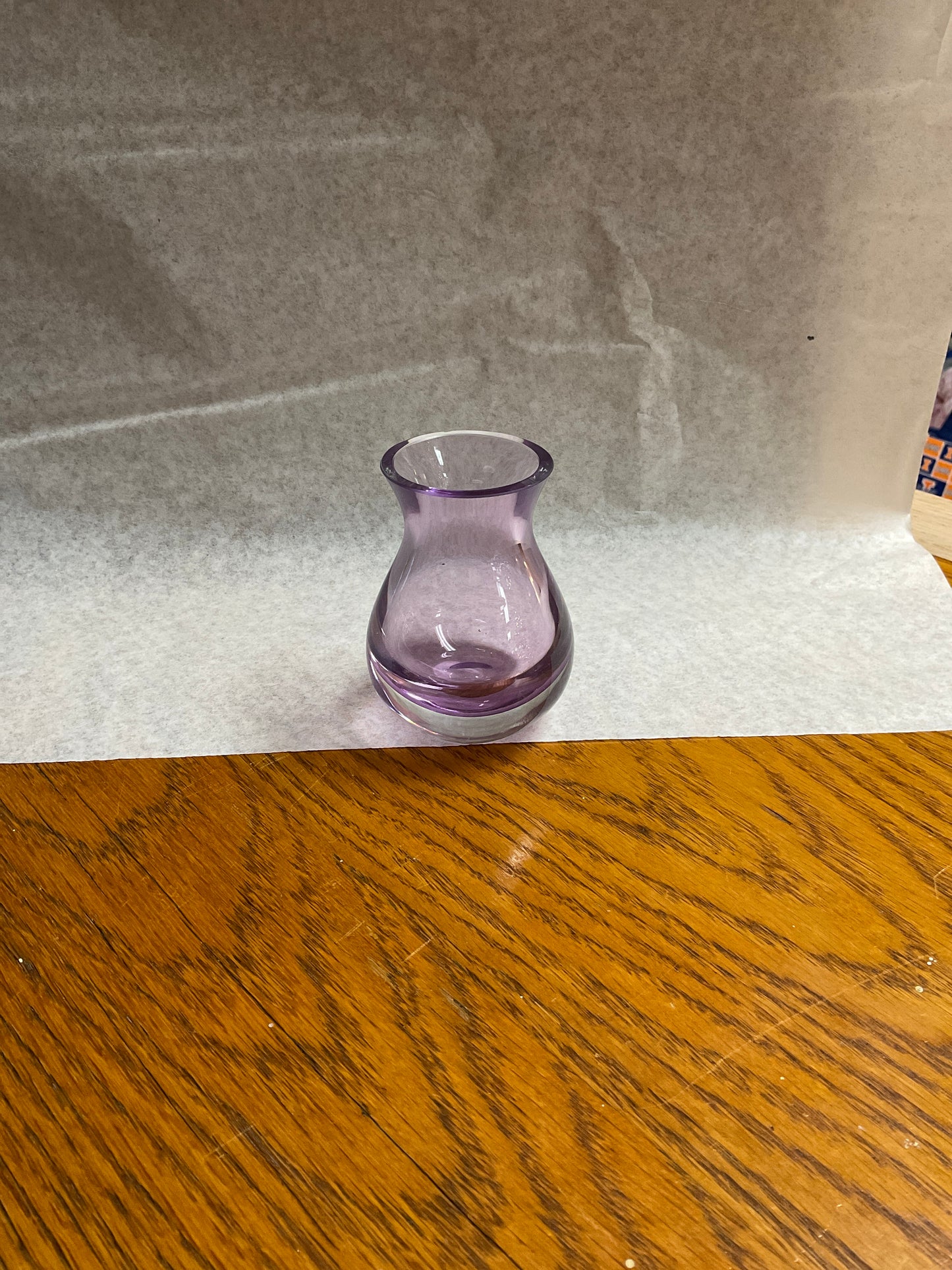 Vintage Purple Reflection Glass Bud Vase