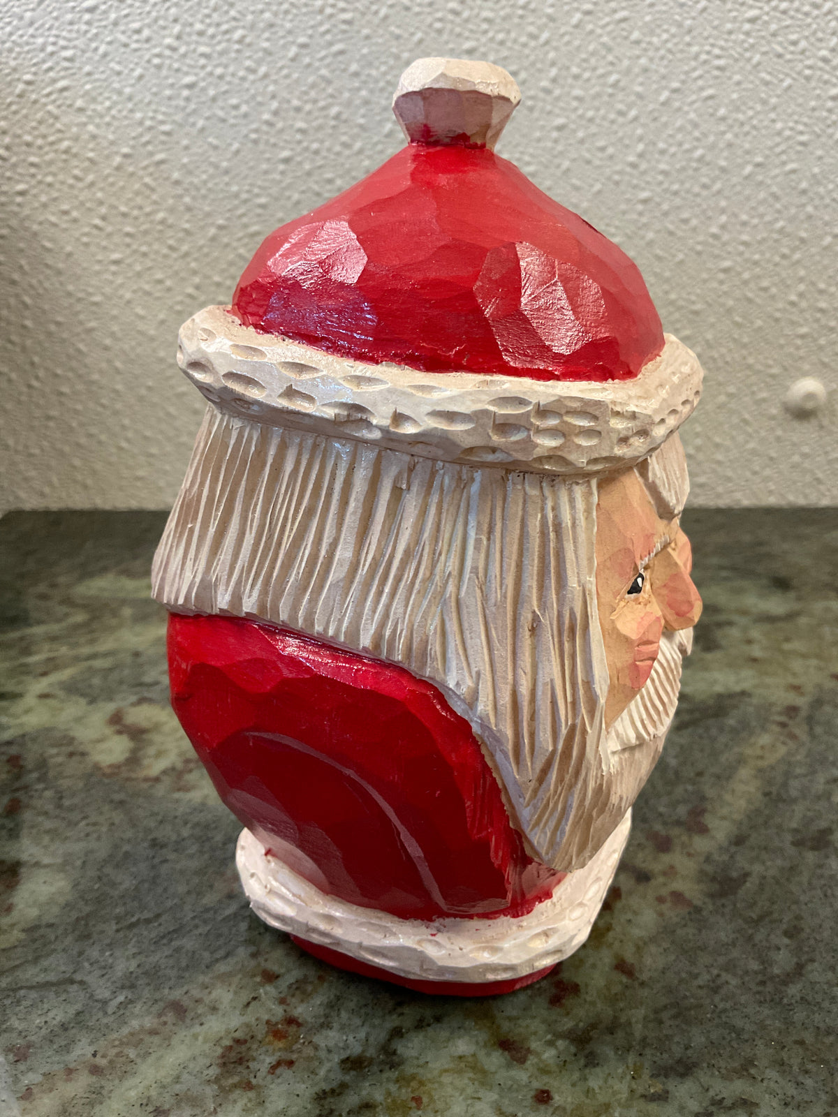 1992 Hand Carved Wood Santa Bust