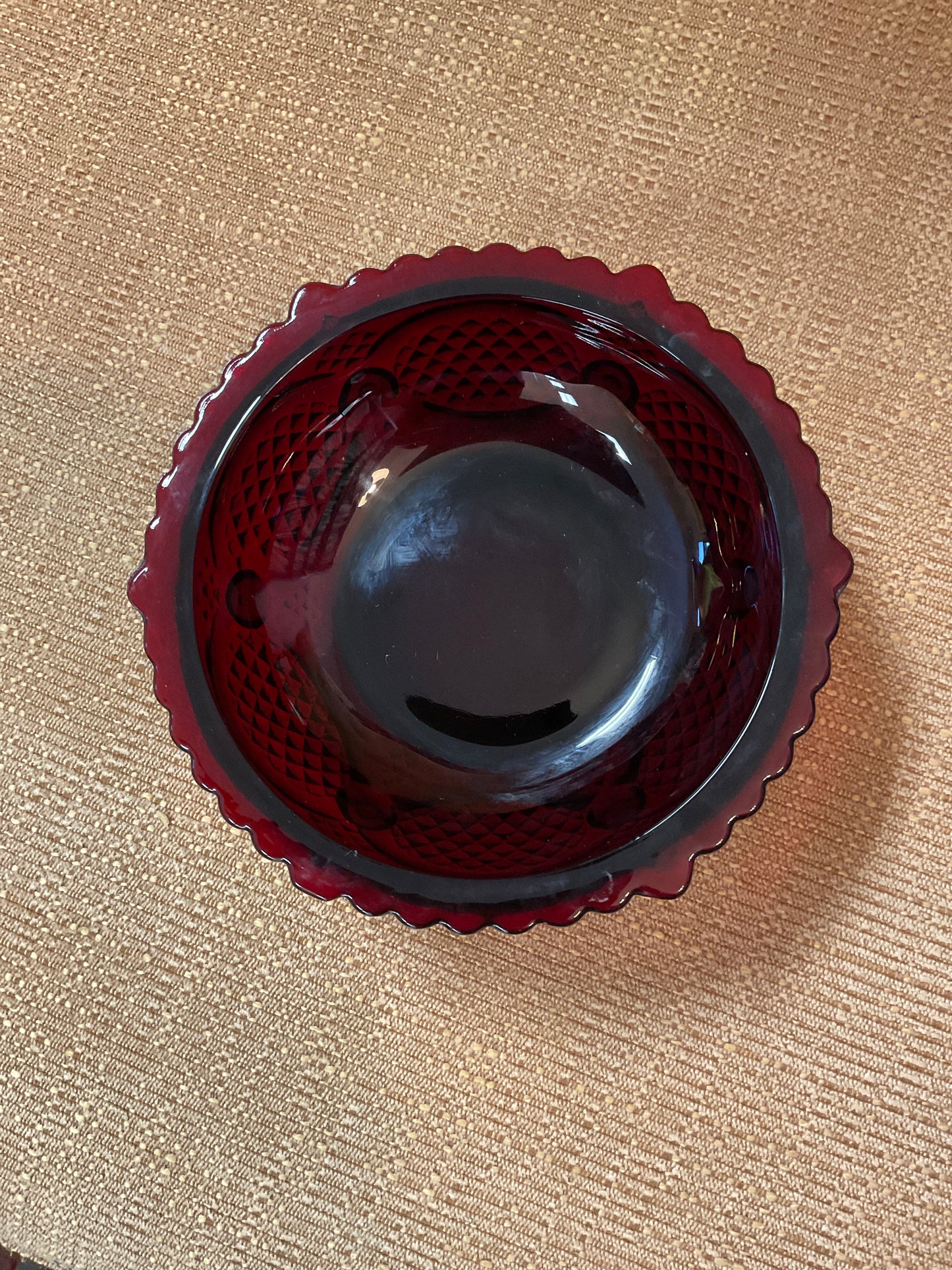 Avon 1876 Cape Cod Ruby Red Dessert Bowl