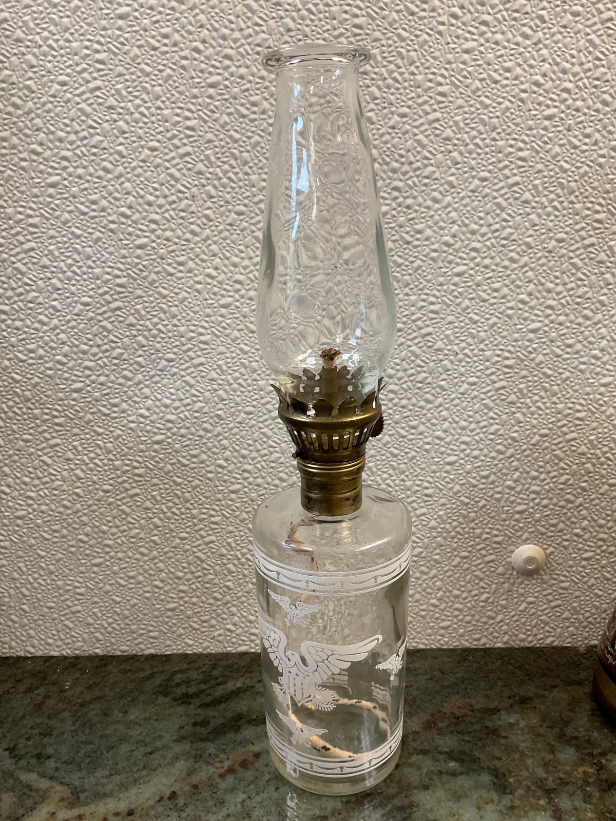 Foster Forbes Miniature Oil Lamp-Eagles
