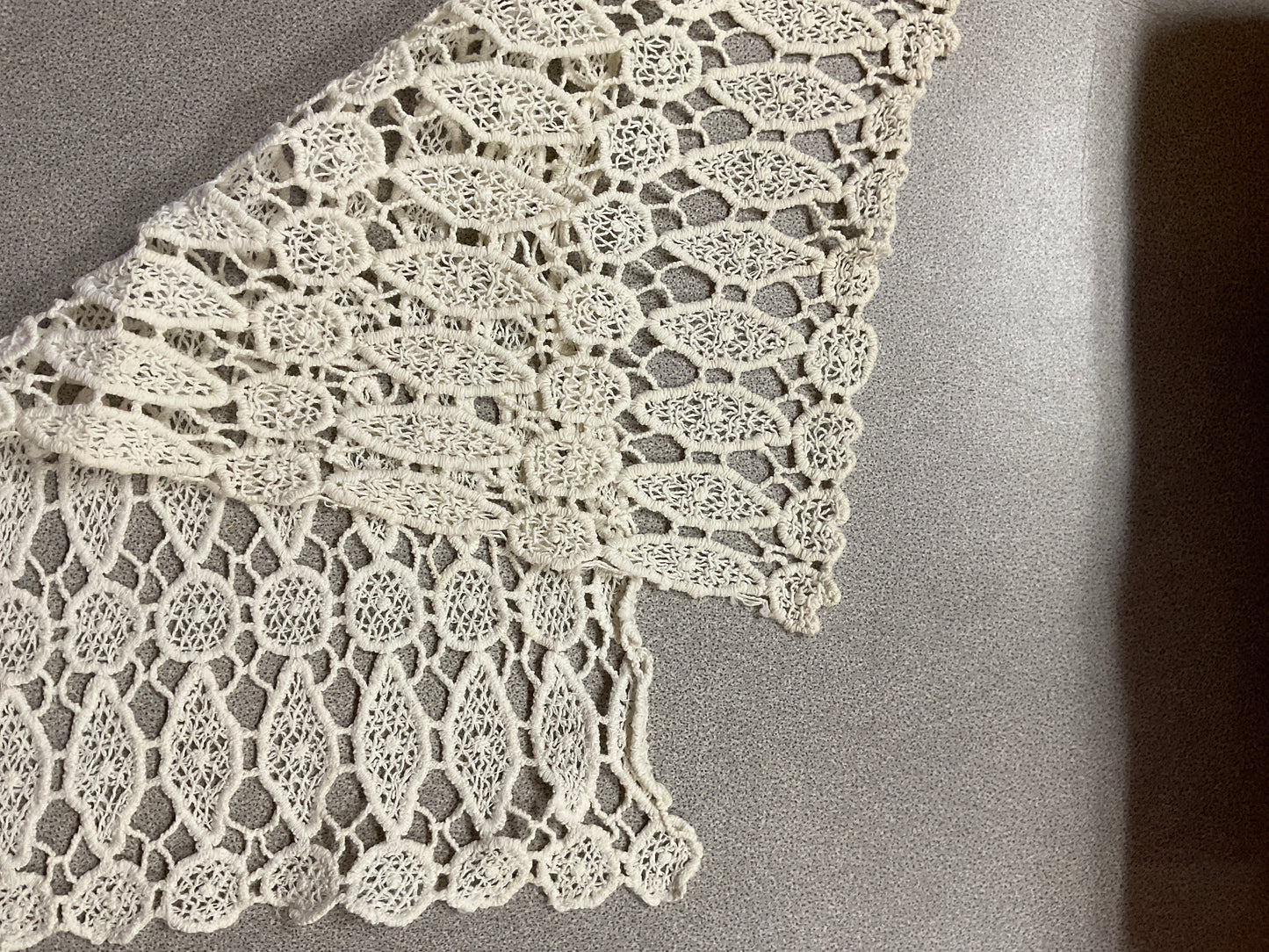 Vintage Crochet  Small Lace Runner 14” X 7”
