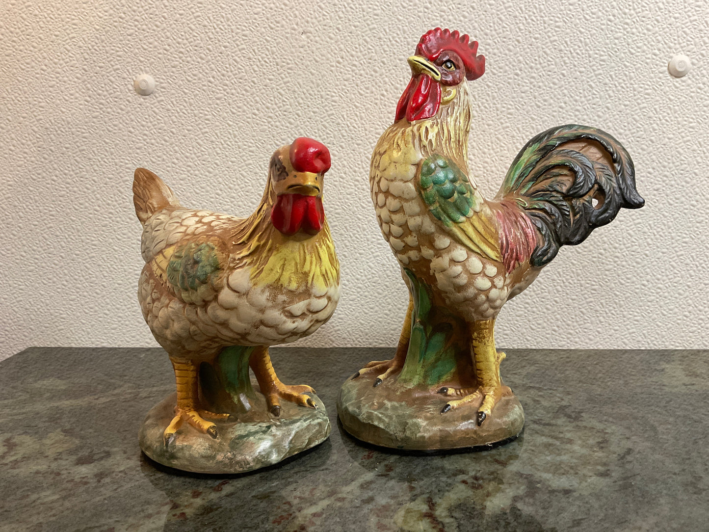 Ceramic Hen & Rooster Set of 2
