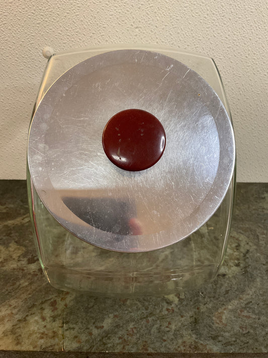Vintage Anchor Hocking Slanted Glass Candy Jar