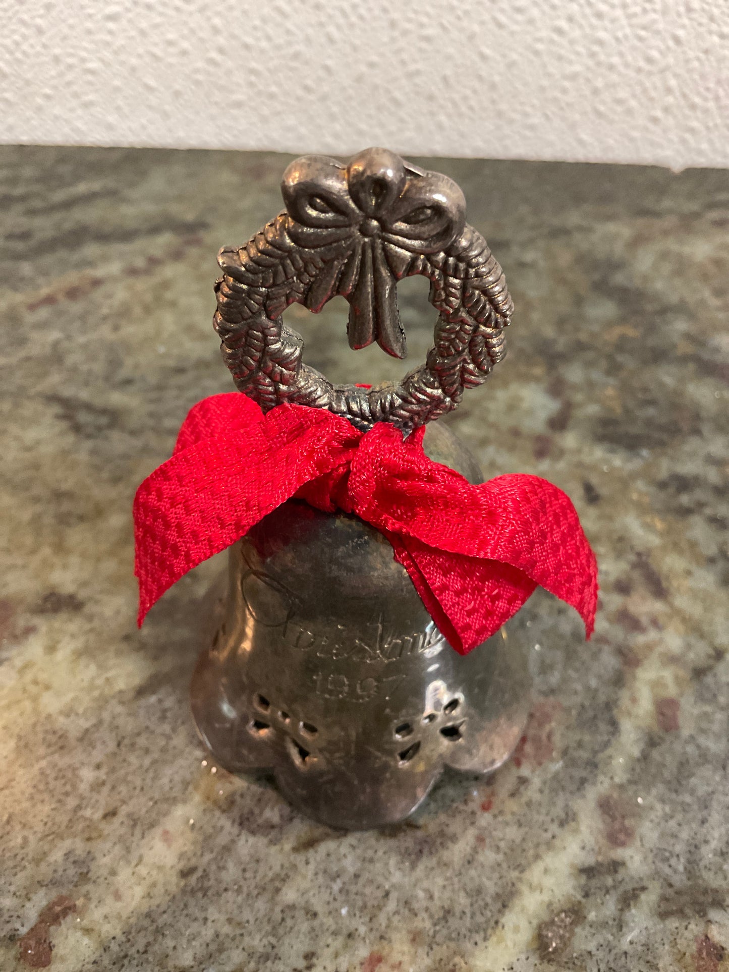Silver Plated Bell With Wreath Handle