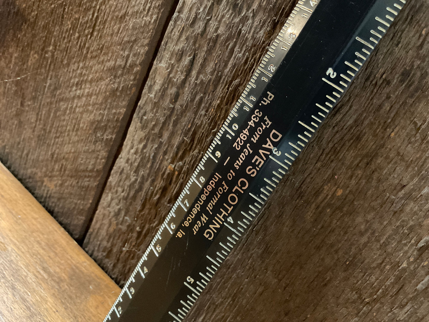 Vtg Dave’s Clothing 6” Ruler Independence Iowa