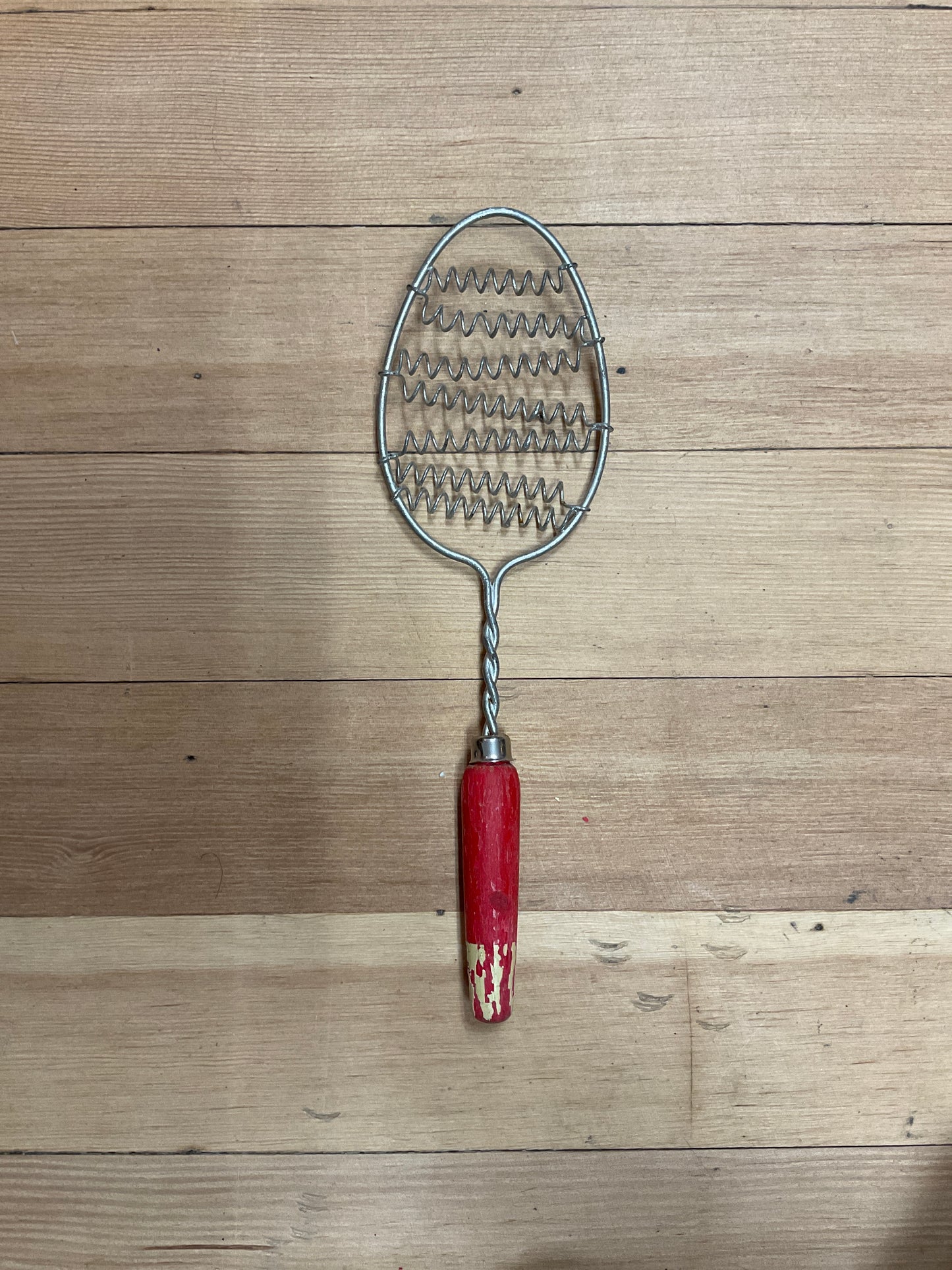 Vintage Red Wooden Handle Coil Spatula