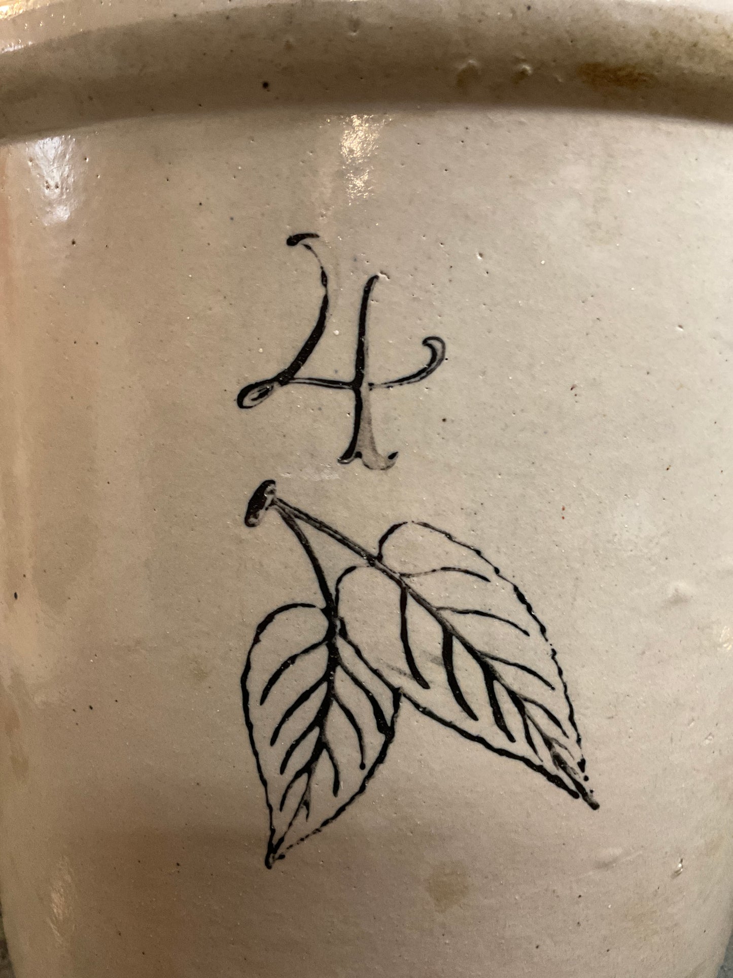4 Gallon Red Wing Crock-Birch Leaf Design