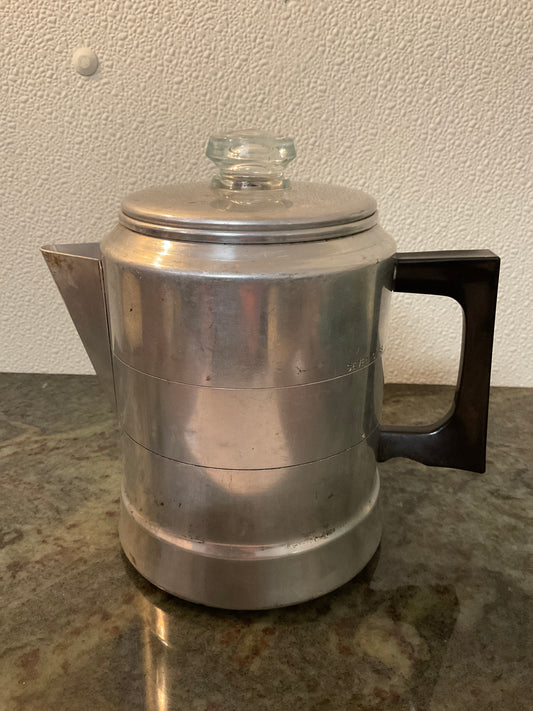 Vintage Aluminum Comet Coffee Pot