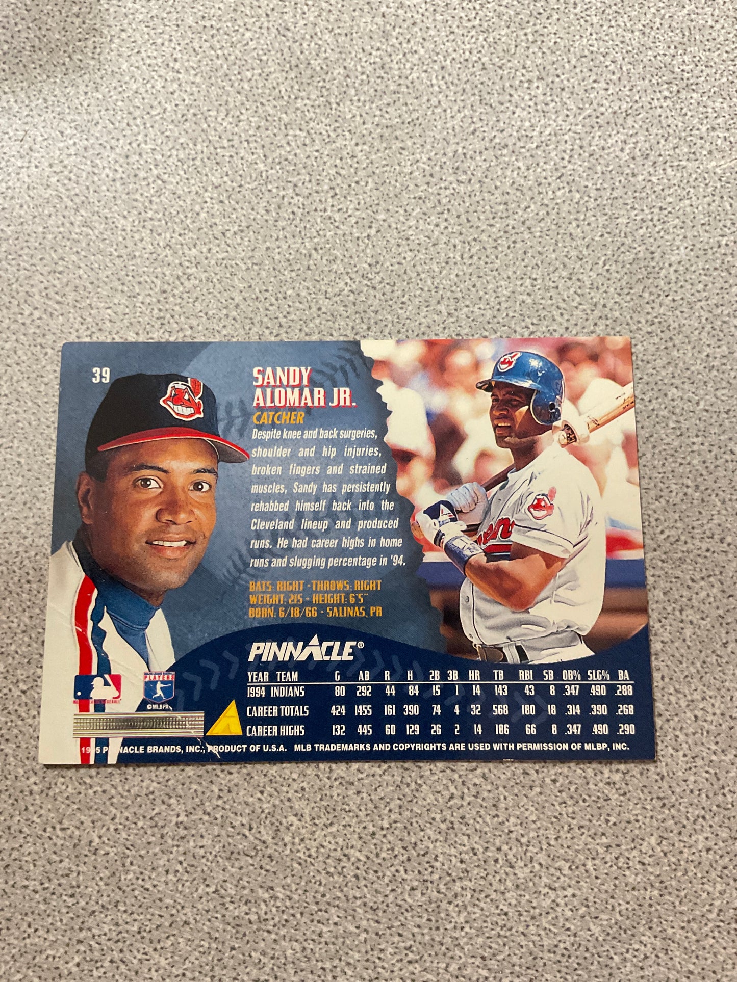 Baseball Card Sandy Alomar Jr.
