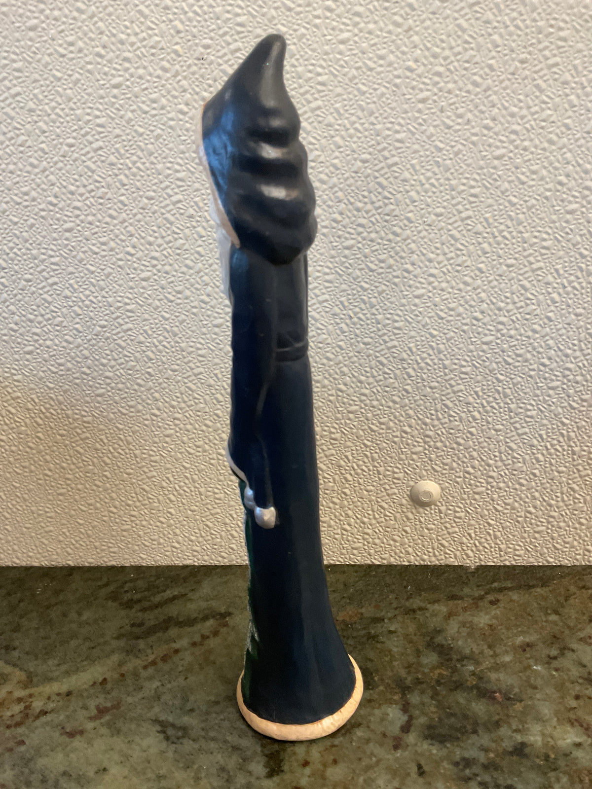 Ceramic Tall Thin Santa In Blue