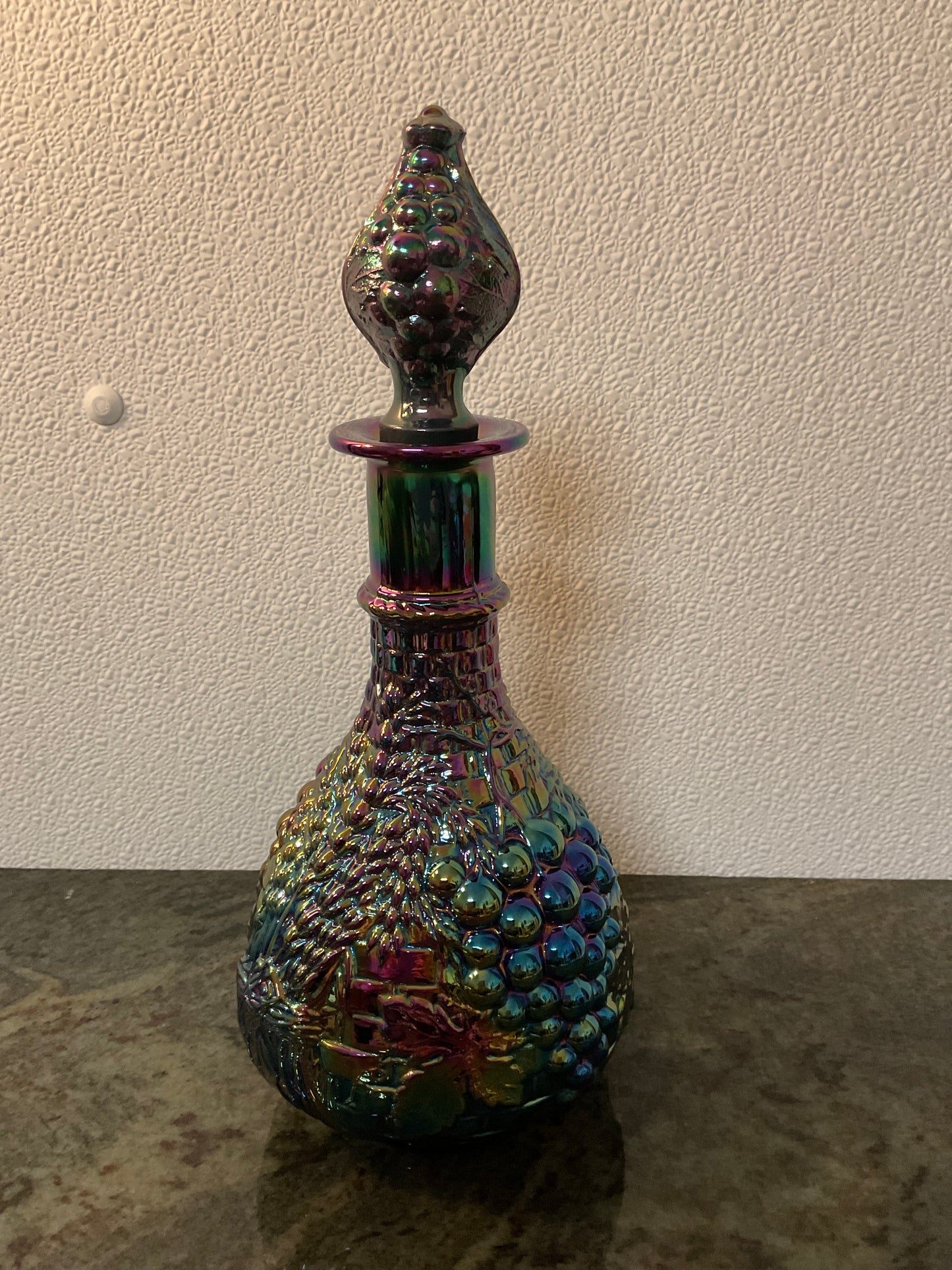 Golden Harvest Carnival Glass Decanter ‘Amethyst’