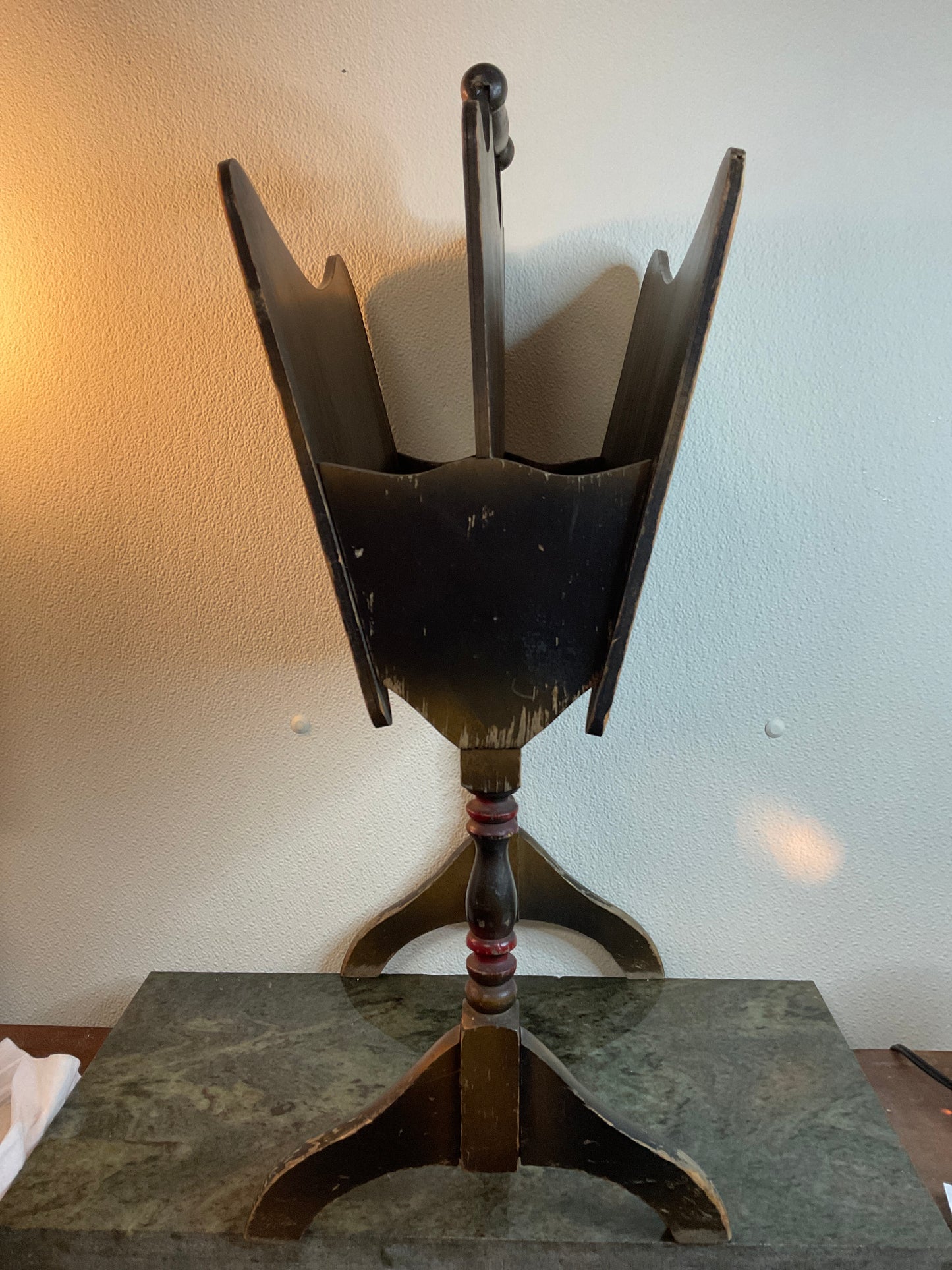 Vintage 1920’s Polychrome Wooden Magazine Rack