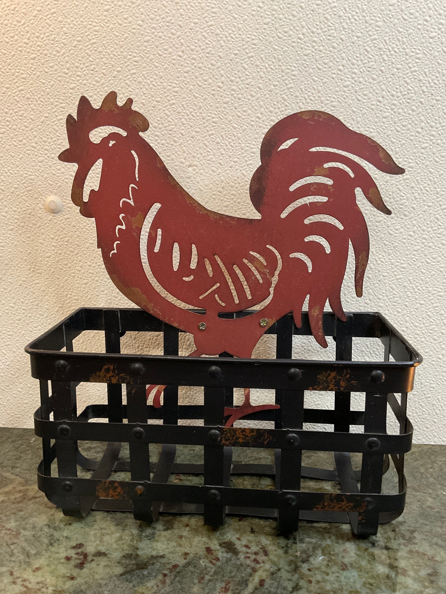 Rooster Metal Basket